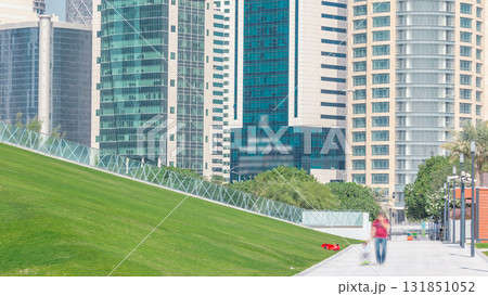 The high-rise district of Doha timelapse 131851052