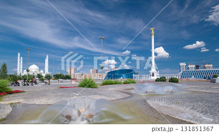 Fountain on the Independence Square timelapse hyperlapse 131851367