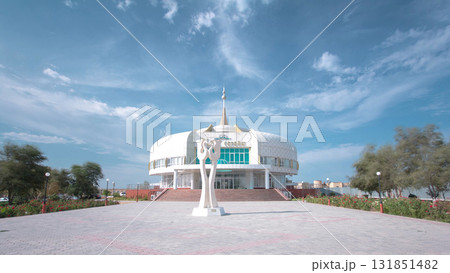 Palace of marriage in Aktau timelapse hyperlapse. Kazakhstan. 131851482