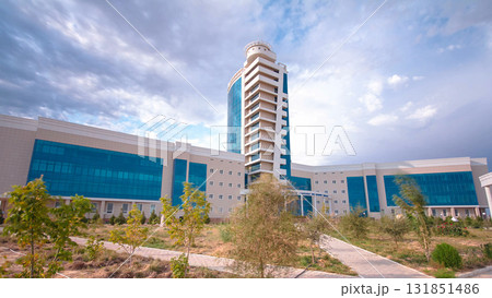 The building of the Caspian State University of Technologies and Engineering timelapse hyperlapse 131851486
