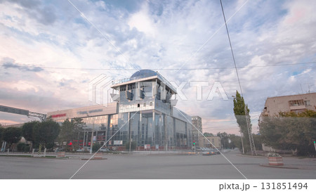 Shopping mall in the city of Aktobe timelapse hyperlapse. 131851494