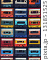 Colorful retro cassette tapes in a vintage pattern 131851525