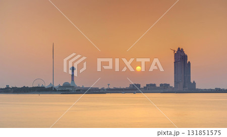 Sunset in Abu Dhabi over Marina Island timelapse Sunset in Abu Dhabi over Marina Island timelapse 131851575