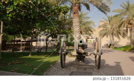 Historic fort at the Museum of Ajman timelapse hyperlapse, United Arab Emirates 131851626