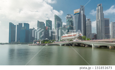 Esplanade bridge and downtown core skyscrapers in the background Singapore timelapse hyperlapse Esplanade bridge and downtown core skyscrapers in the background Singapore timelapse hyperlapse 131851673