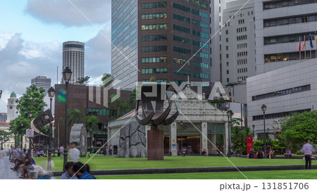 Singapore Raffles Place in the Central Business District Singapore timelapse hyperlapse, Singapore 131851706