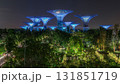 Futuristic view of amazing illumination at Garden by the Bay night timelapse in Singapore. 131851719