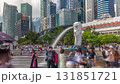 The Merlion fountain and Singapore skyline timelapse hyperlapse. 131851721