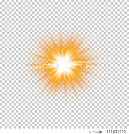 明るいオレンジの発光バーストライト 透明背景 明るいオレンジの発光バーストライト 透明背景 131851906