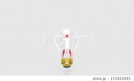 The  Rocket  in light bulb for Business concept 3d Rendering. 131852085