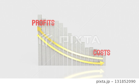 The Chart for Profit and costs for Business concept 3d Rendering. 131852090