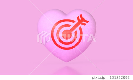 The Heart and blue eye target for romance or love concept 3d Rendering. 131852092