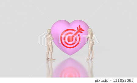 The Heart and blue eye target for romance or love concept 3d Rendering. The Heart and blue eye target for romance or love concept 3d Rendering. 131852093