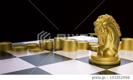 The Unicorn Chess for Business concept 3d Rendering. The Unicorn Chess for Business concept 3d Rendering. 131852098