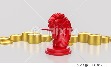 The Unicorn Chess for Business concept 3d Rendering. 131852099
