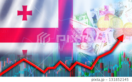 Georgia Economy Growth on Financial Chart. Georgia financial growth concept, economic recovery 131852145