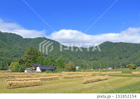 安曇野の秋　はさ掛けのある風景 131852154