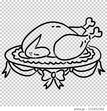 Roast Turkey Line Art with Bow Coquette Thanksgiving Dinner Outline Illustration for Fall Feast Autumn Kitchen Decor and Holiday Celebration Design Roast Turkey Line Art with Bow Coquette Thanksgiving Dinner Outline Illustration for Fall Feast Autumn Kitchen Decor and Holiday Celebration Design 131852302