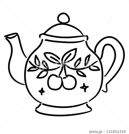 Cherry Teapot Line Art Coquette Thanksgiving Tea Party Outline Illustration for Fall Kitchen Decor Autumn Tea Time and Whimsical Cottagecore Design Cherry Teapot Line Art Coquette Thanksgiving Tea Party Outline Illustration for Fall Kitchen Decor Autumn Tea Time and Whimsical Cottagecore Design 131852310