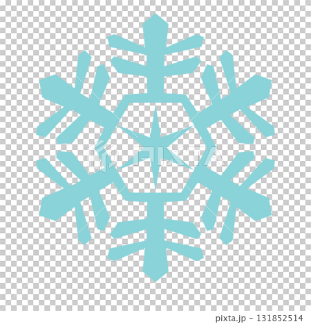 星形の中心を持つ青い幾何学的な雪の結晶アイコン 131852514