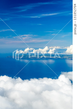 Sao Jorge Island and Clouds on Sunny Day. View from Mount Pico, Azores. Portugal 131852704