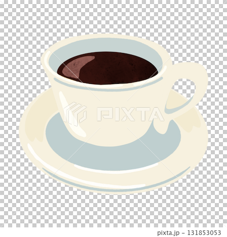 Black hot coffee watercolor hand-drawn illustration Black hot coffee watercolor hand-drawn illustration 131853053