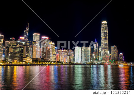 香港 夜のビクトリアハーバー 中環(セントラル)エリア 香港 夜のビクトリアハーバー 中環(セントラル)エリア 131853214
