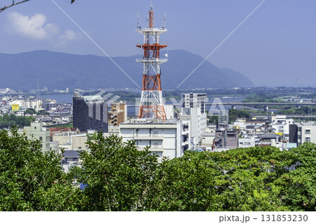 延岡市街地 NTT電波塔と船倉地区 宮崎県延岡市 延岡市街地 NTT電波塔と船倉地区 宮崎県延岡市 131853230