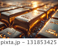 金の延べ棒が輝くゴールドの資産イメージ 131853425