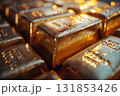 金の延べ棒が輝くゴールドの資産イメージ 131853426