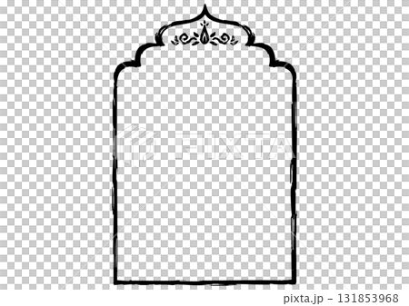 裝飾華麗的亞洲框架,帶有奢華的裝飾和手繪的粗糙筆觸。 裝飾華麗的亞洲框架,帶有奢華的裝飾和手繪的粗糙筆觸。 131853968