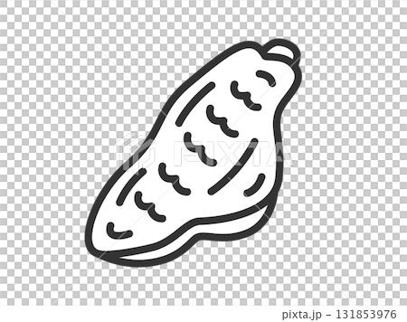 Illustration of raw chicken wing icon (line drawing) 131853976