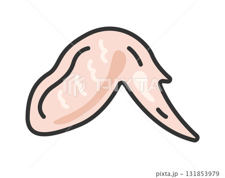 生の、手羽先のアイコン(線画カラー)のイラスト 生の、手羽先のアイコン(線画カラー)のイラスト 131853979
