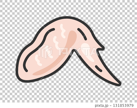 生の、手羽先のアイコン(線画カラー)のイラスト 生の、手羽先のアイコン(線画カラー)のイラスト 131853979