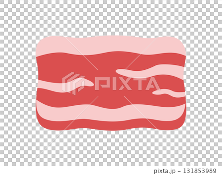 生の、牛バラ肉スライスのアイコンのイラスト 131853989