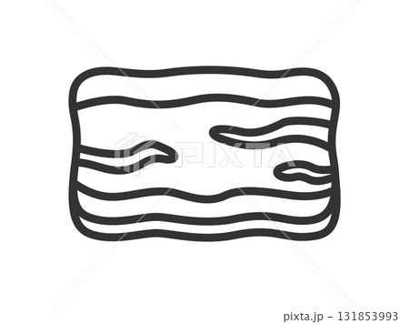 牛バラ肉スライスのアイコン（線画）のイラスト 131853993