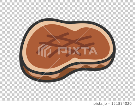 烤牛排肉圖示(線條畫顏色)插圖 烤牛排肉圖示(線條畫顏色)插圖 131854020