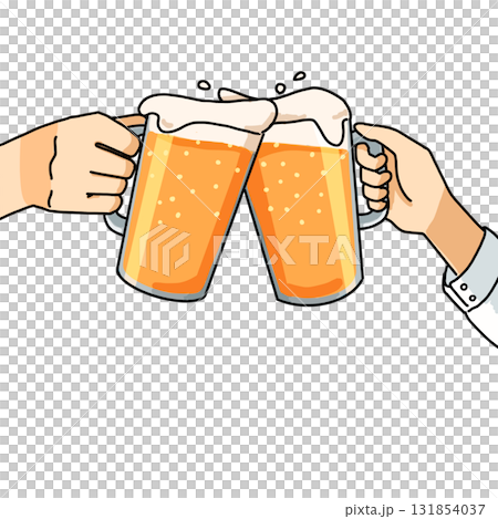 Illustration of two people toasting 131854037