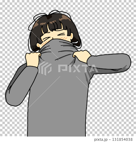 Illustration of a person wearing a turtleneck 131854038