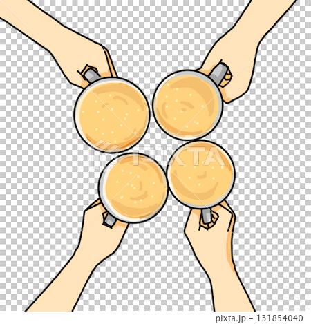Illustration of a toast viewed from above 131854040