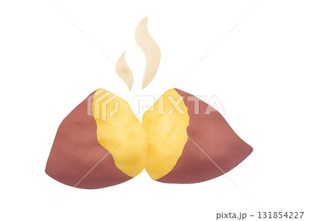「焼き芋のカットイラスト / Roasted Sweet Potato Cut Illustrati 131854227