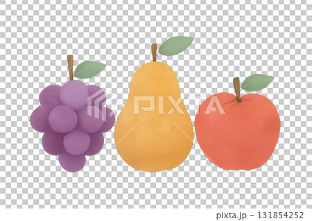 「秋の果物セット(ぶどう・なし・りんご) / Autumn Fruit Trio: Grapes, 「秋の果物セット(ぶどう・なし・りんご) / Autumn Fruit Trio: Grapes, 131854252