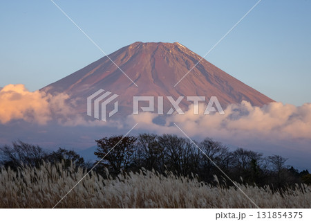 夕陽に染まる富士山 夕陽に染まる富士山 131854375