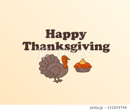 happy thanksgiving turkey feast illustration happy thanksgiving turkey feast illustration 131854748