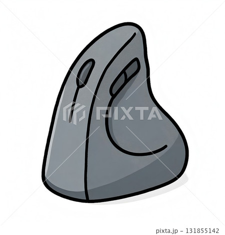 エルゴノミクスデザインの縦型マウスの手描きイラスト エルゴノミクスデザインの縦型マウスの手描きイラスト 131855142