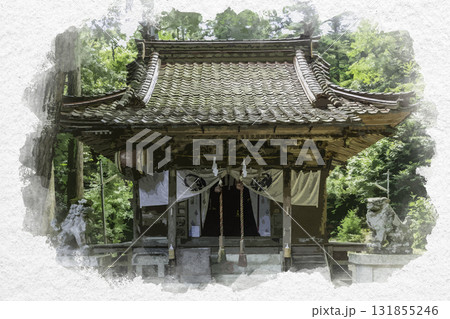 水彩画風 栗渓神社 拝殿 鳥取県鳥取市 水彩画風 栗渓神社 拝殿 鳥取県鳥取市 131855246