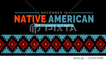 Native American Heritage Month Heritage Border Background banner, poster, post, illustration  131855490