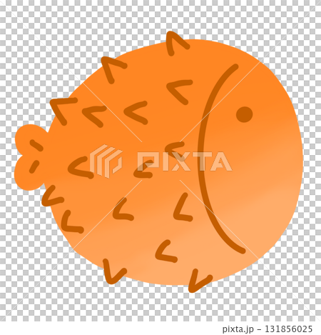 puffer fish cartoon in the sea 131856025
