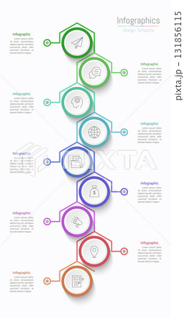 Infographic 9 options design elements for your business data. Vector Illustration. Infographic 9 options design elements for your business data. Vector Illustration. 131856115
