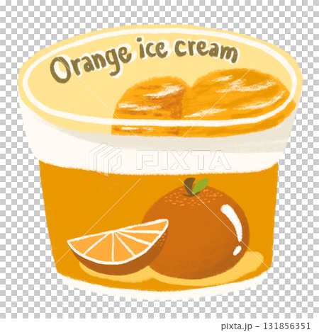 orange ice cream dessert illustration 131856351